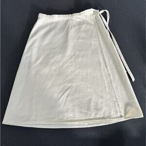 J. Crew Linen Blend Wrap Skirt Women’s XS Ivory Cream Tie Waist